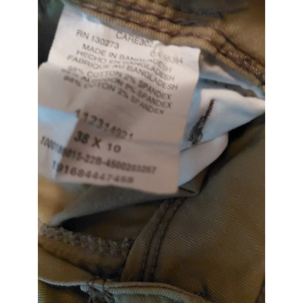 Wrangler Mens Relaxed Fit Cargo Shorts Tan Khaki Size 38 Stretch